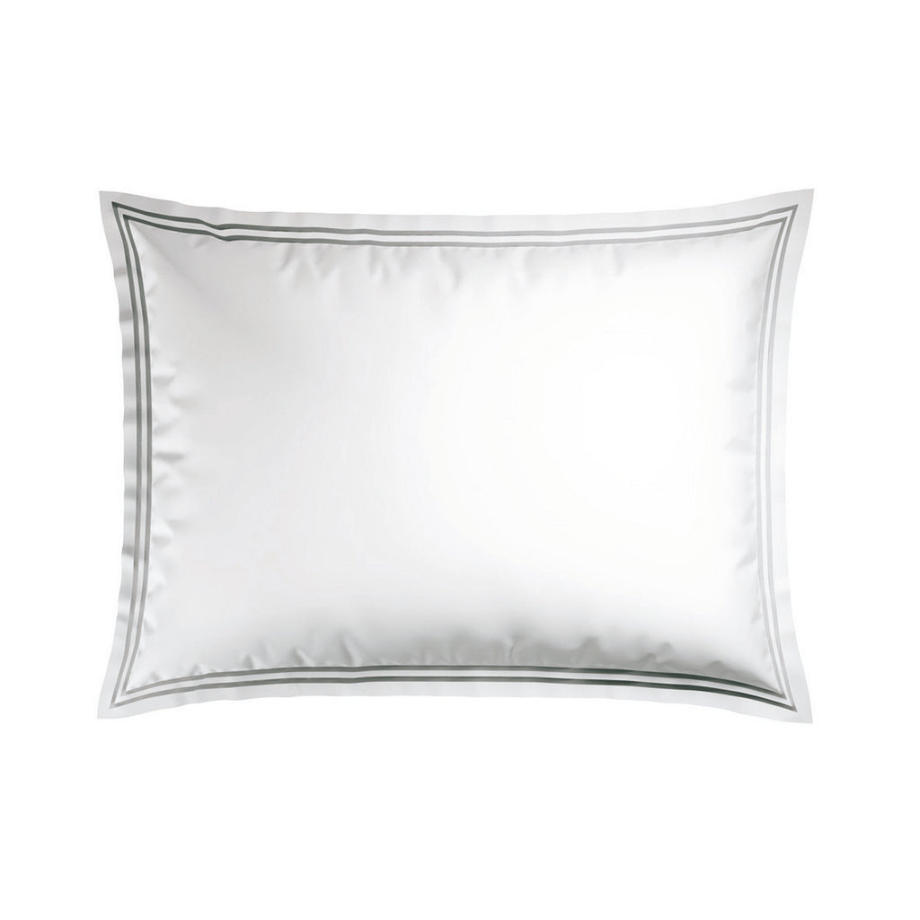 Annecy - Taie D'Oreiller - Satin De Coton - Gris / Blanc