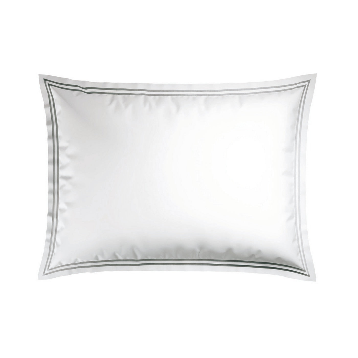 Annecy - Taie D'Oreiller - Satin De Coton - Gris / Blanc