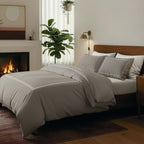 Annecy - Taie D'Oreiller - Satin De Coton - Blanc / Taupe