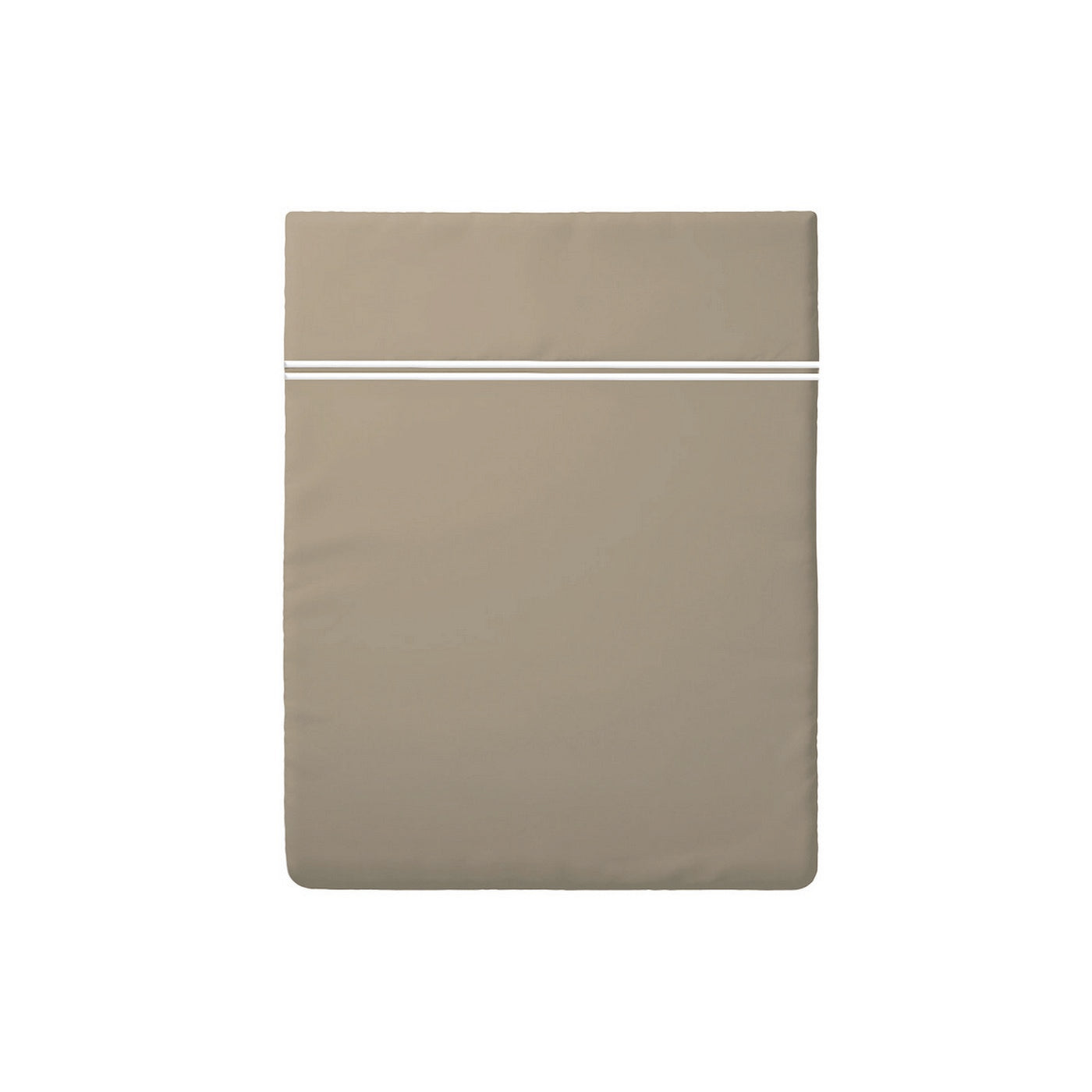 Annecy - Drap Plat - Satin De Coton - Blanc / Taupe
