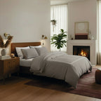 Annecy - Drap Plat - Satin De Coton - Blanc / Taupe