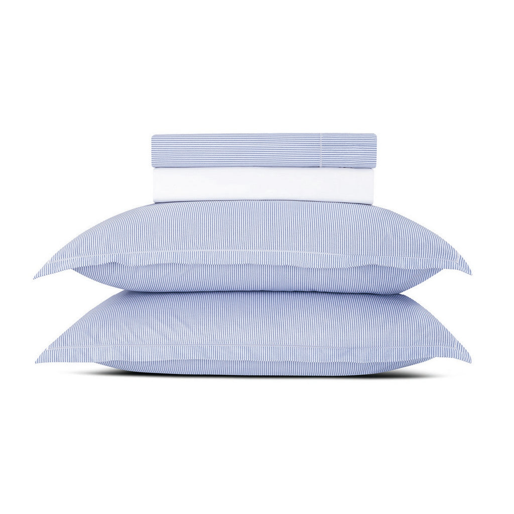Sorbonne - Ensemble De Draps Percale De Coton - Bleu Clair