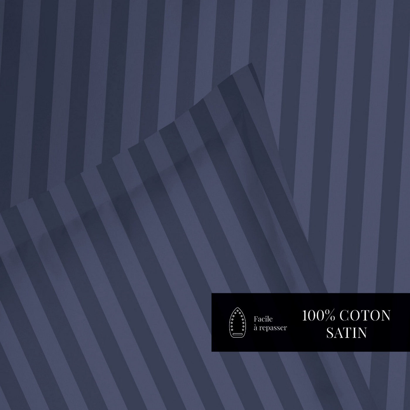 Dobby Stripe Woven - Drap Plat - Satin De Coton - Blue 11