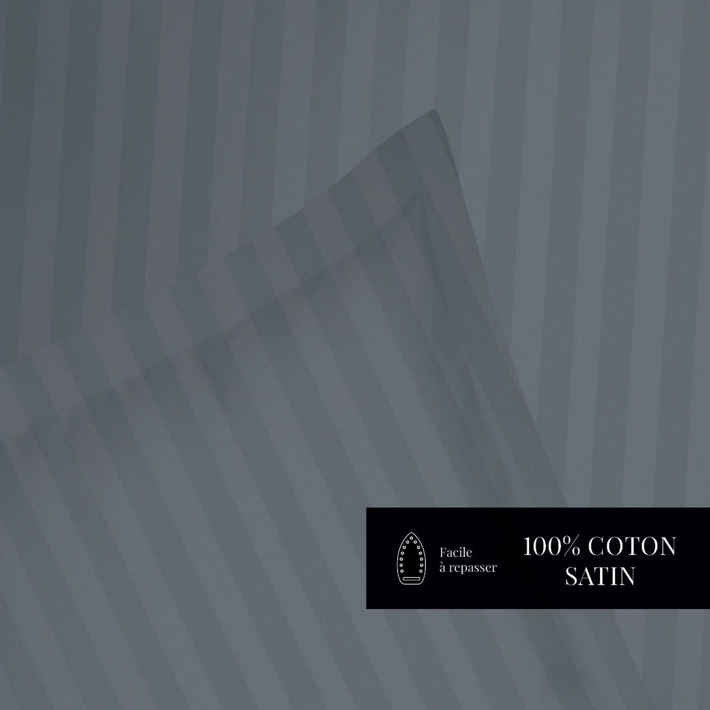 Dobby Stripe Woven - Funda Nórdica + Funda De Almohada - Satén De Algodón - Gris 02
