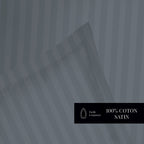 Dobby Stripe Woven - Ensemble De Draps - Satin De Coton - Gris 02
