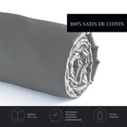Uni - Drap-Housse - Satin De Coton - Gris 02