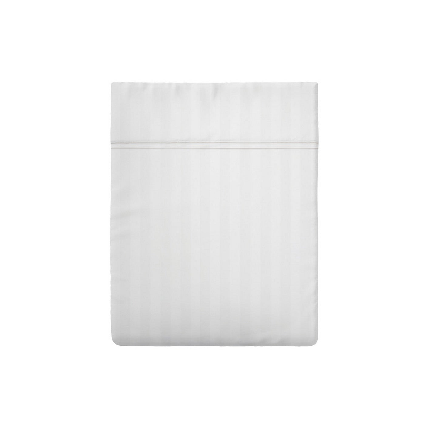 Dobby Stripe Woven Sheet Set - Drap Plat - Satin De Coton - Blanc 01