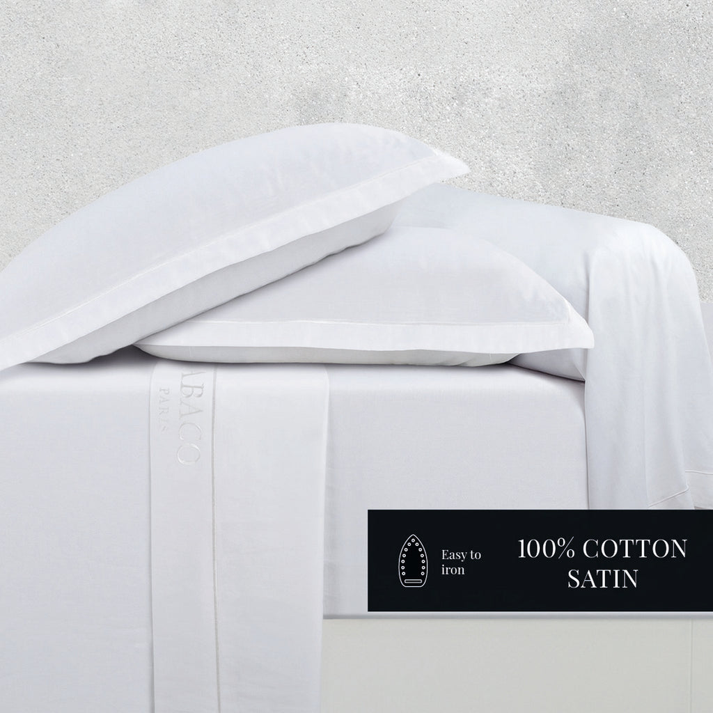 Uni 1 Baratta - Ensemble De Draps - Satin De Coton - Blanc 01