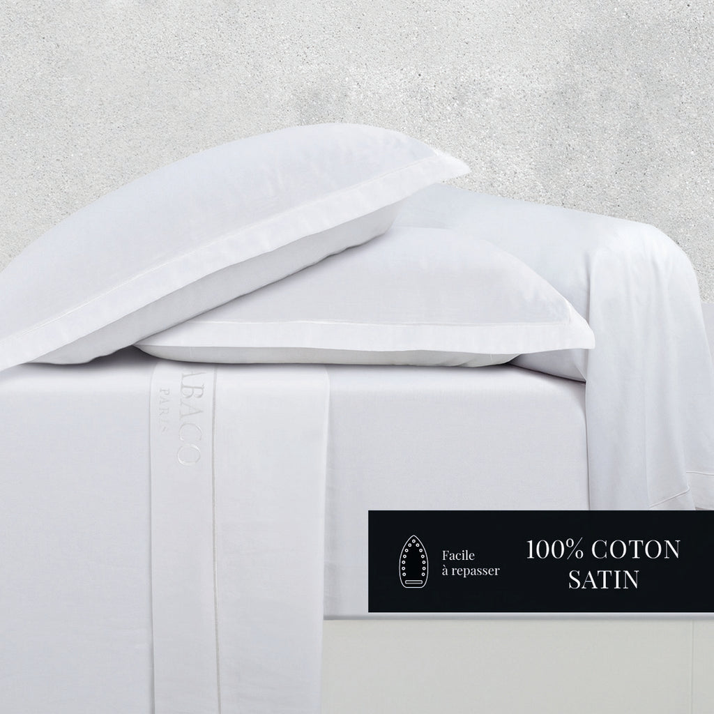 Uni 1 Baratta - Ensemble De Draps - Satin De Coton - Blanc 01
