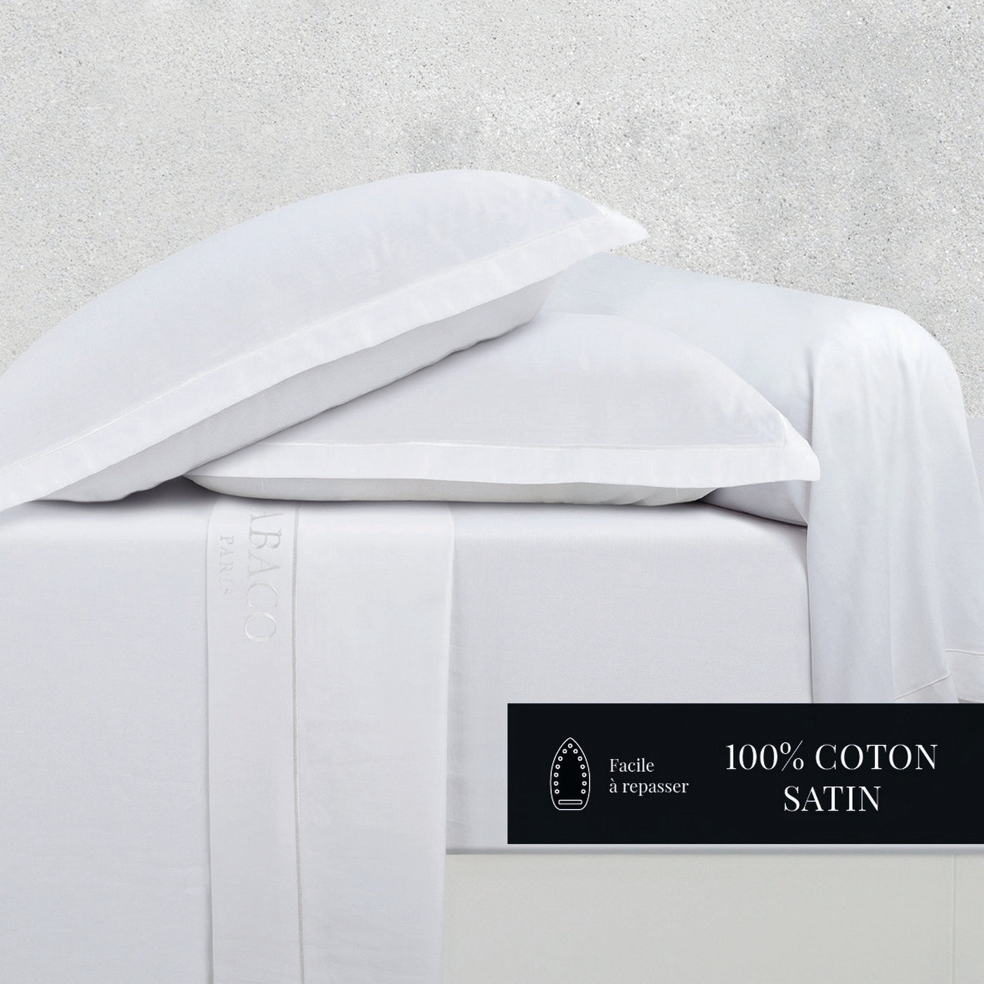 Uni 1 Baratta - Ensemble De Draps - Satin De Coton - Blanc 01