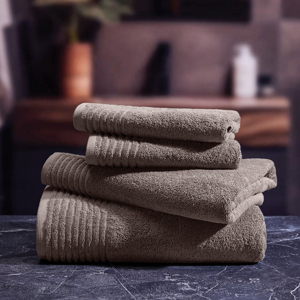 Ecume - Serviette + Drap De Bain Coton Peigné Lt - Brun