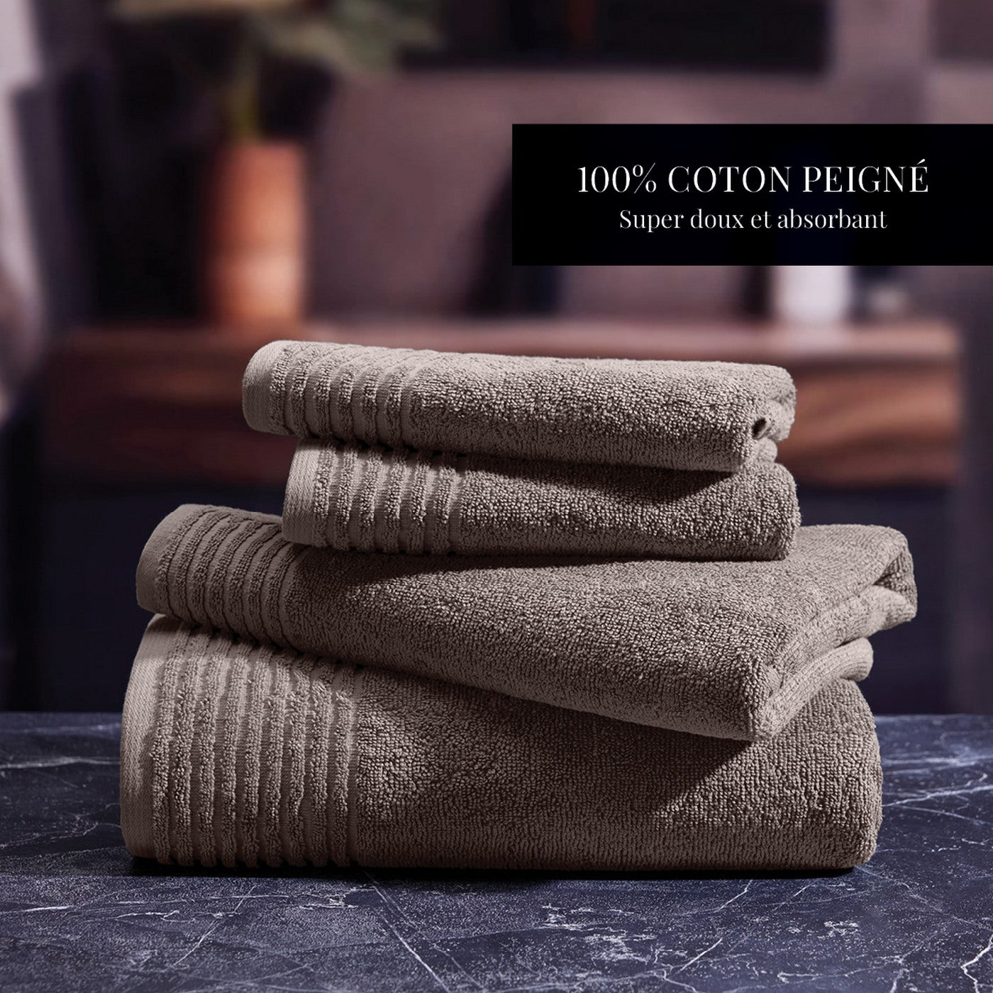 Ecume - Torchon De Cuisine Coton Peigné Lt - Brun