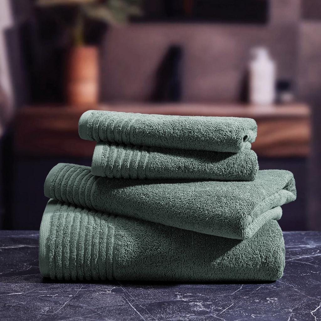 Ecume - Serviette D'Invité Coton Peigné Lt - Vert Bouteille