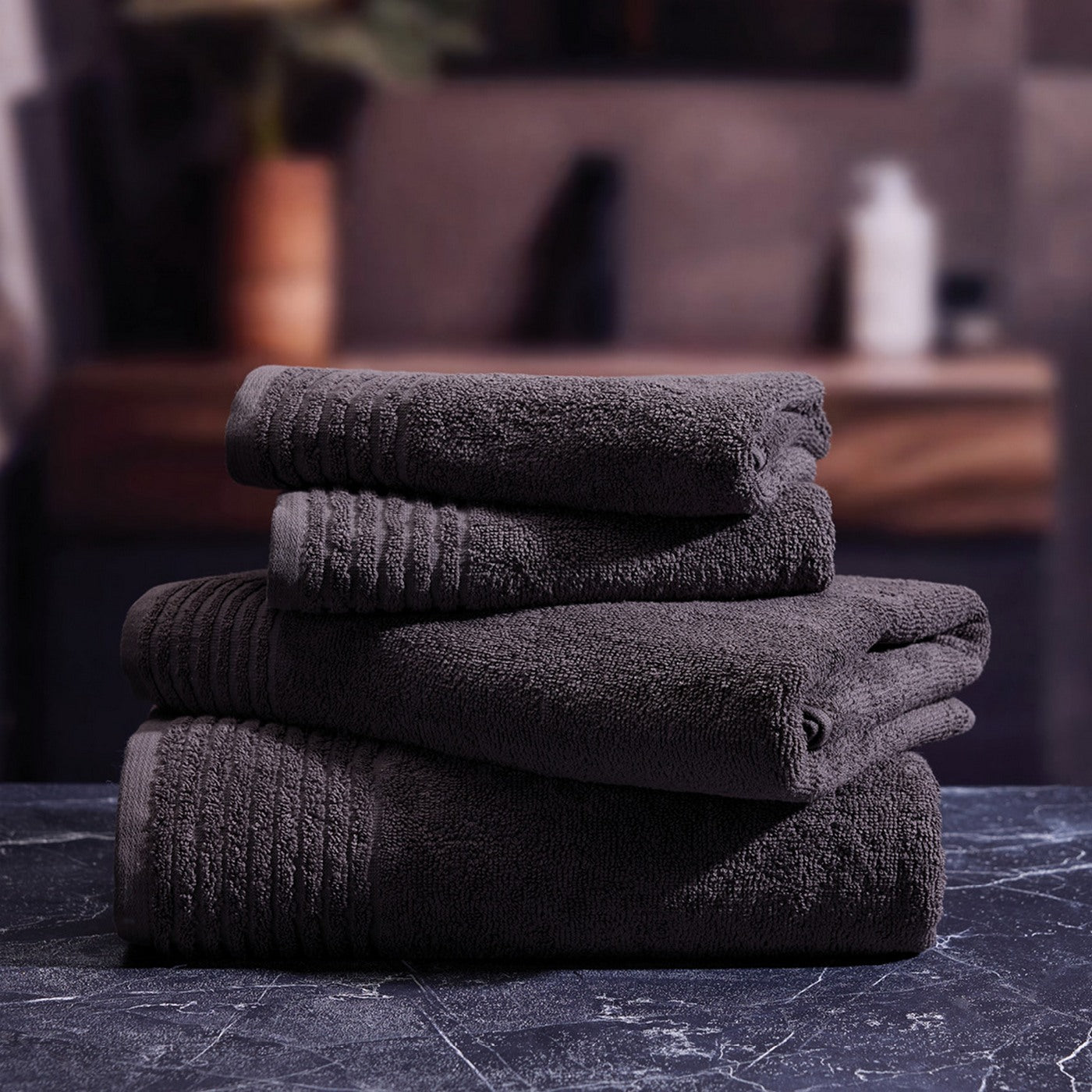 Pattern 18 - Tapis De Bain Coton - Gris Foncé