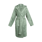 Uni - Peignoir Coton Velours Avec Capuche - Vert Sauge