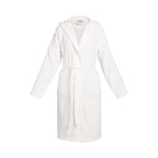 Uni - Peignoir Coton Velours Avec Capuche - Blanc