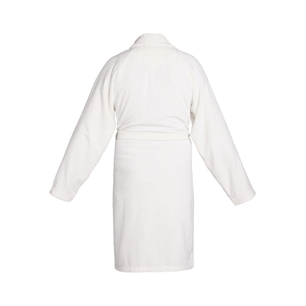 Uni - Peignoir À Col Châle Velours De Coton - Blanc