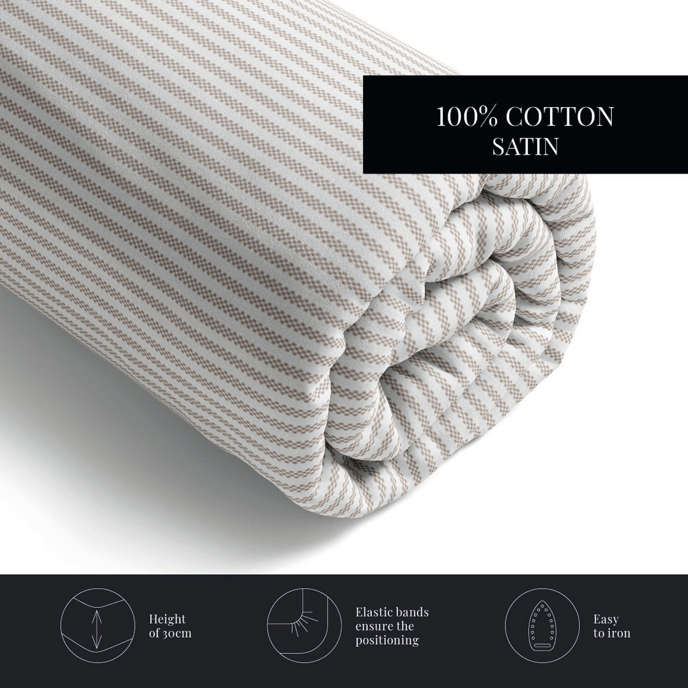 Wild - Fitted Sheet - Cotton Sateen - Taupe
