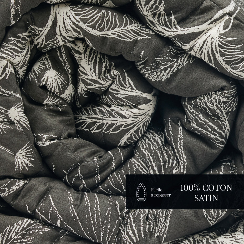 Wild - Couvre-Lit - Satin De Coton - Noir