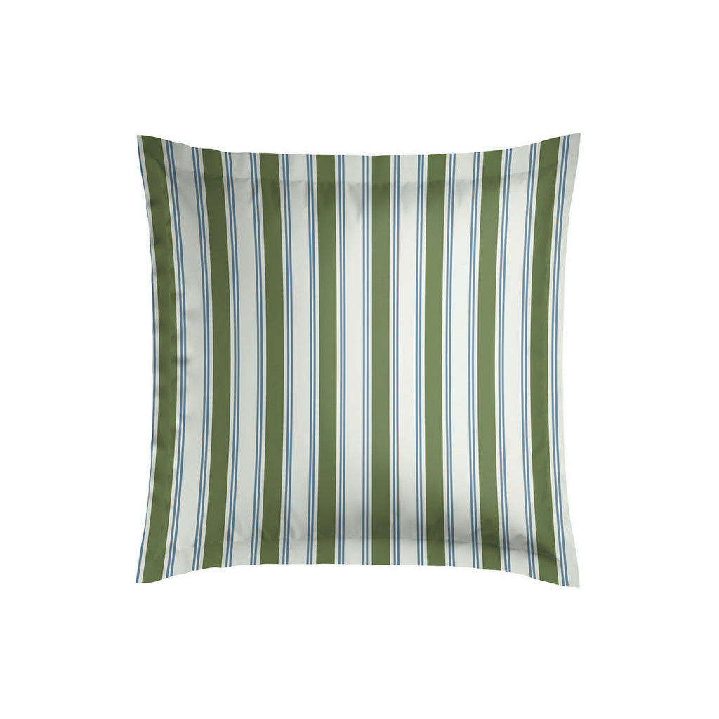 Soline - Taie D'Oreiller - Satin De Coton - Vert / Bleu
