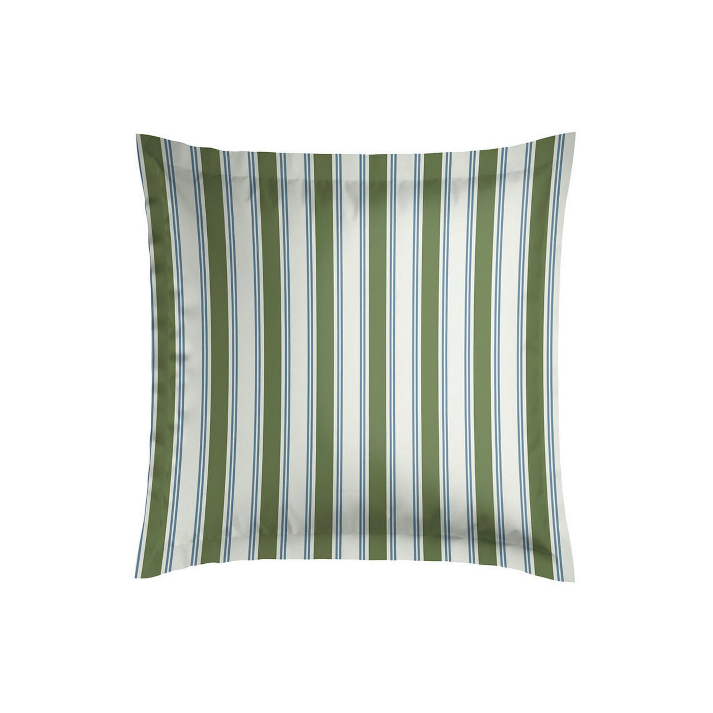 Soline - Taie D'Oreiller - Satin De Coton - Vert / Bleu
