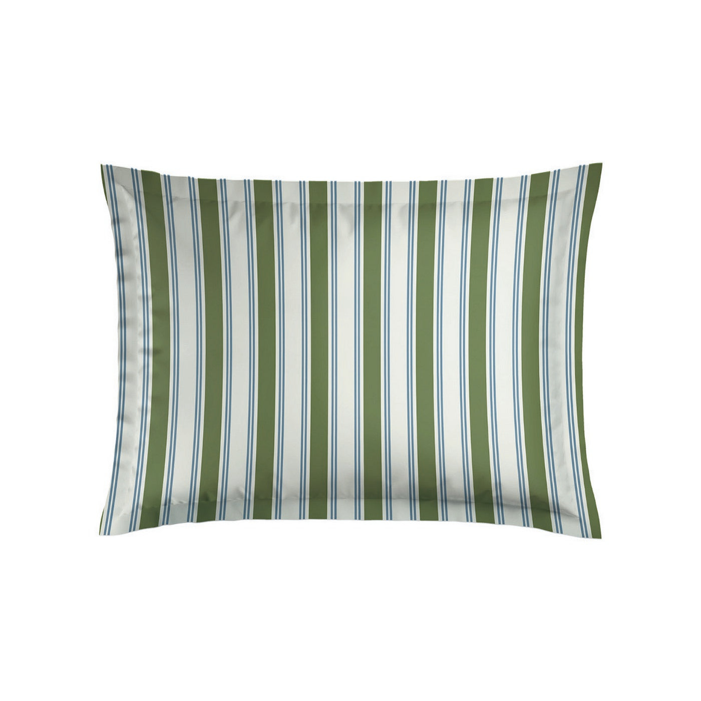 Soline - Taie D'Oreiller - Satin De Coton - Vert / Bleu