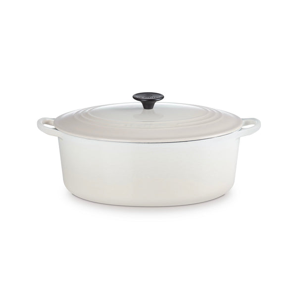 Cocotte Ovale Tradition - Fonte Émaillée - 31Cm - Meringue - Bouton Phénolique