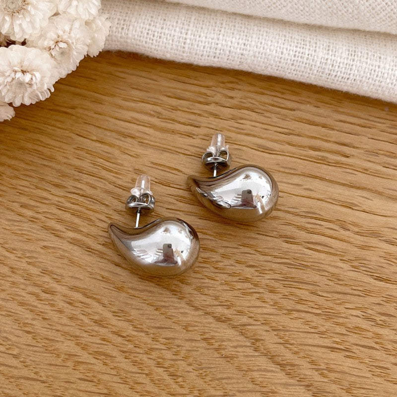 “Mini Gaia” silver steel earrings-Instants-Plaisirs-Earrings-Instants Plaisirs | Jewelry