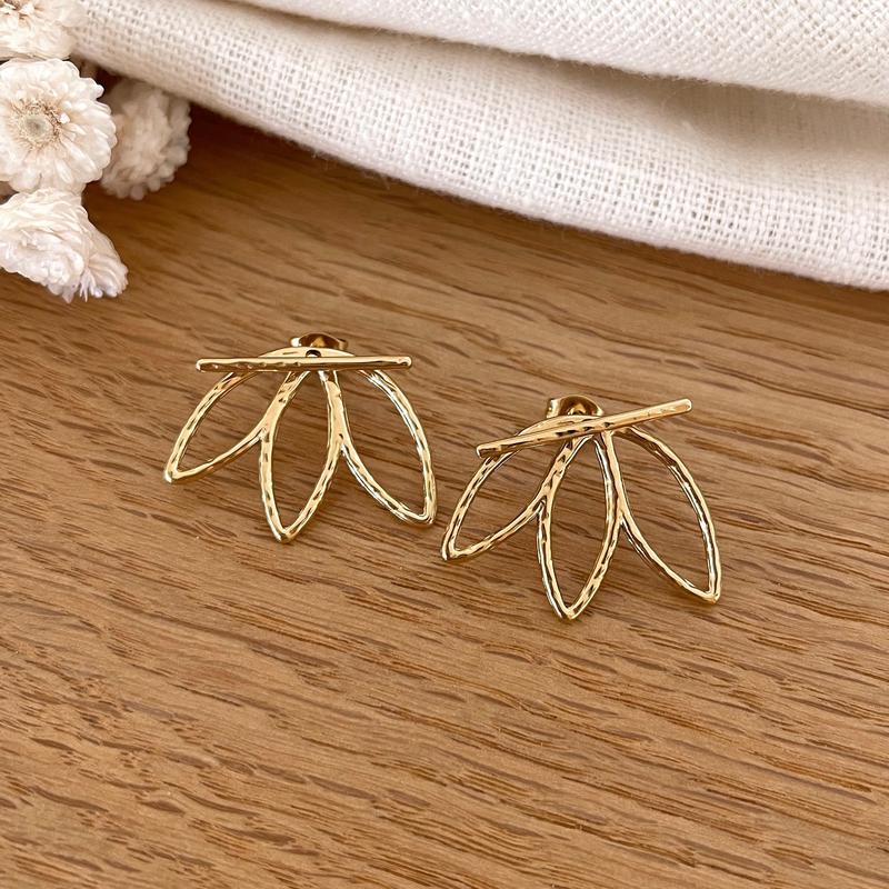 “Lotus” steel earrings-Instants-Plaisirs-Instants-Plaisirs earrings | Jewelry