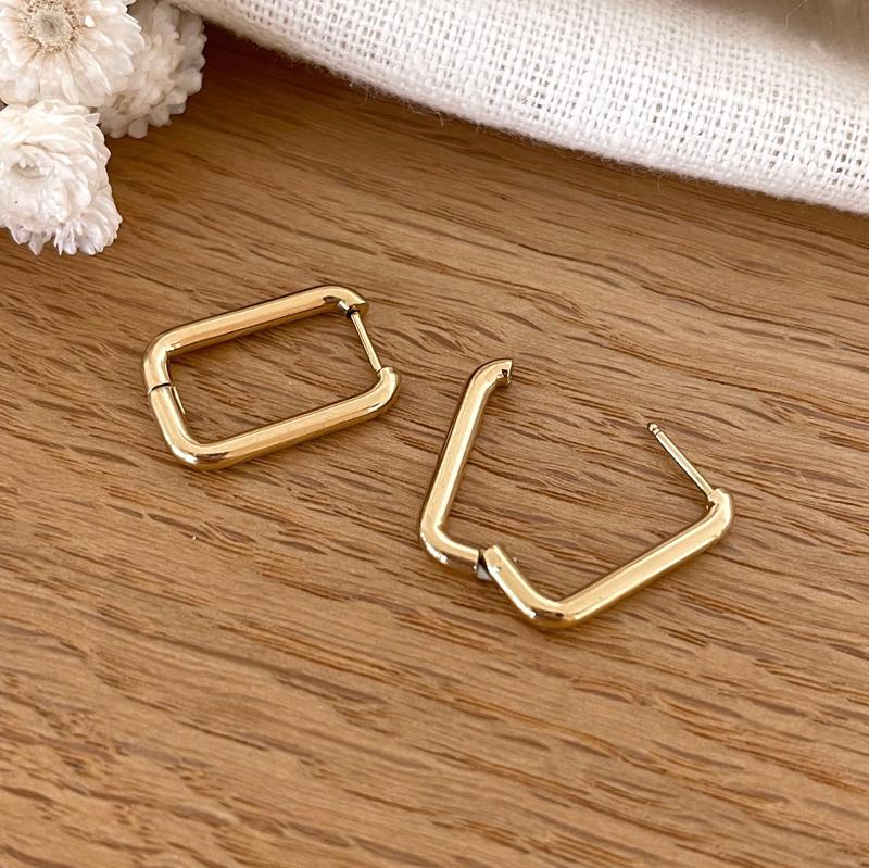 “Rejeane” steel hoop earrings-Earrings-instants-plaisirs-Instants Plaisirs | Jewelry