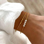 Brazalete "Leon" perlas de agua dulce acero-Pulseras-instants-plaisirs-Instants Plaisirs | Joyas
