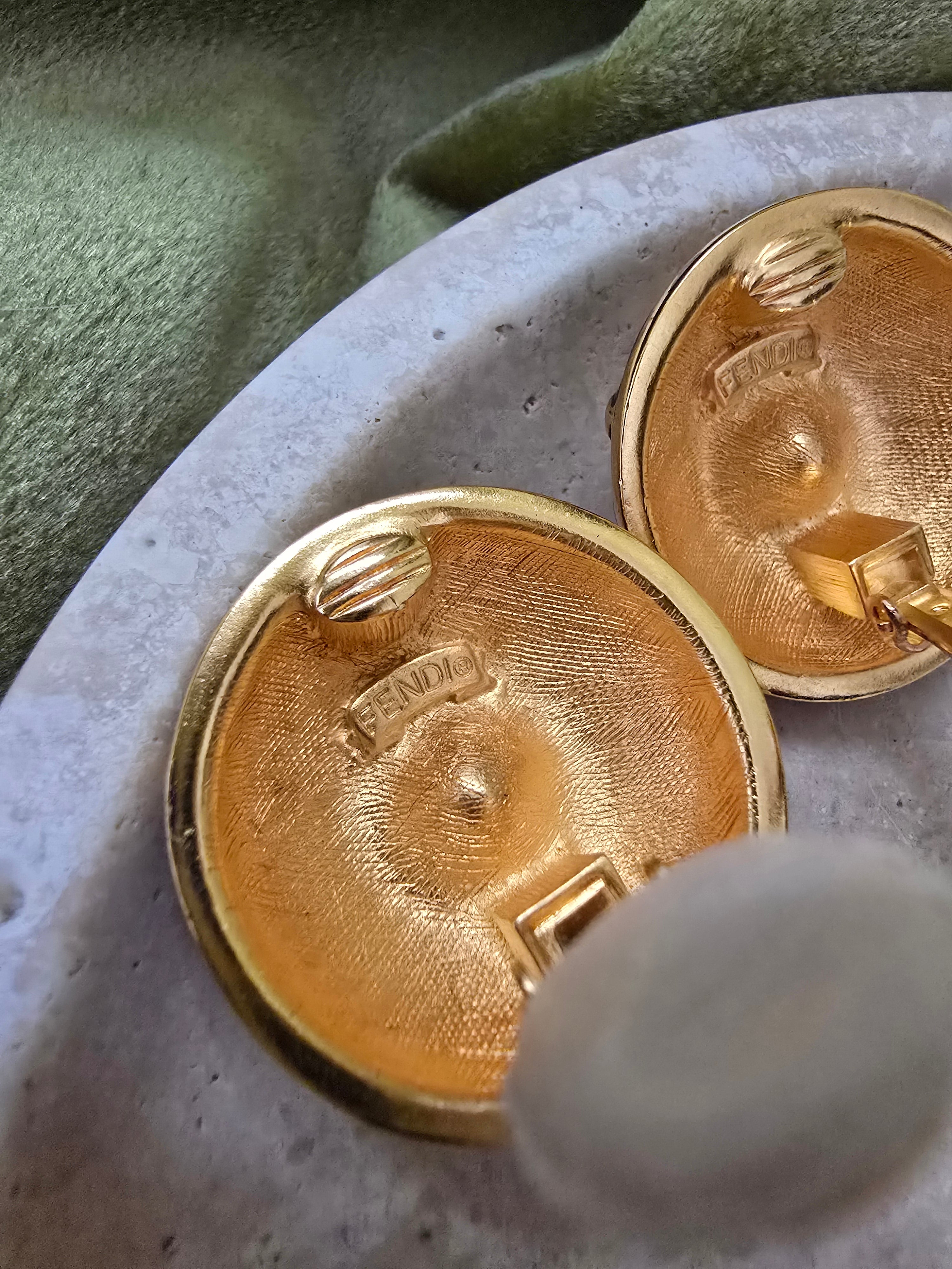 Fendi Vintage 1990s Clip-On Earrings