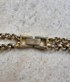 Collier Sonia Rykiel Vintage Plaqué Or - Maillons Entrelacés Et Strass Ovales Transparents