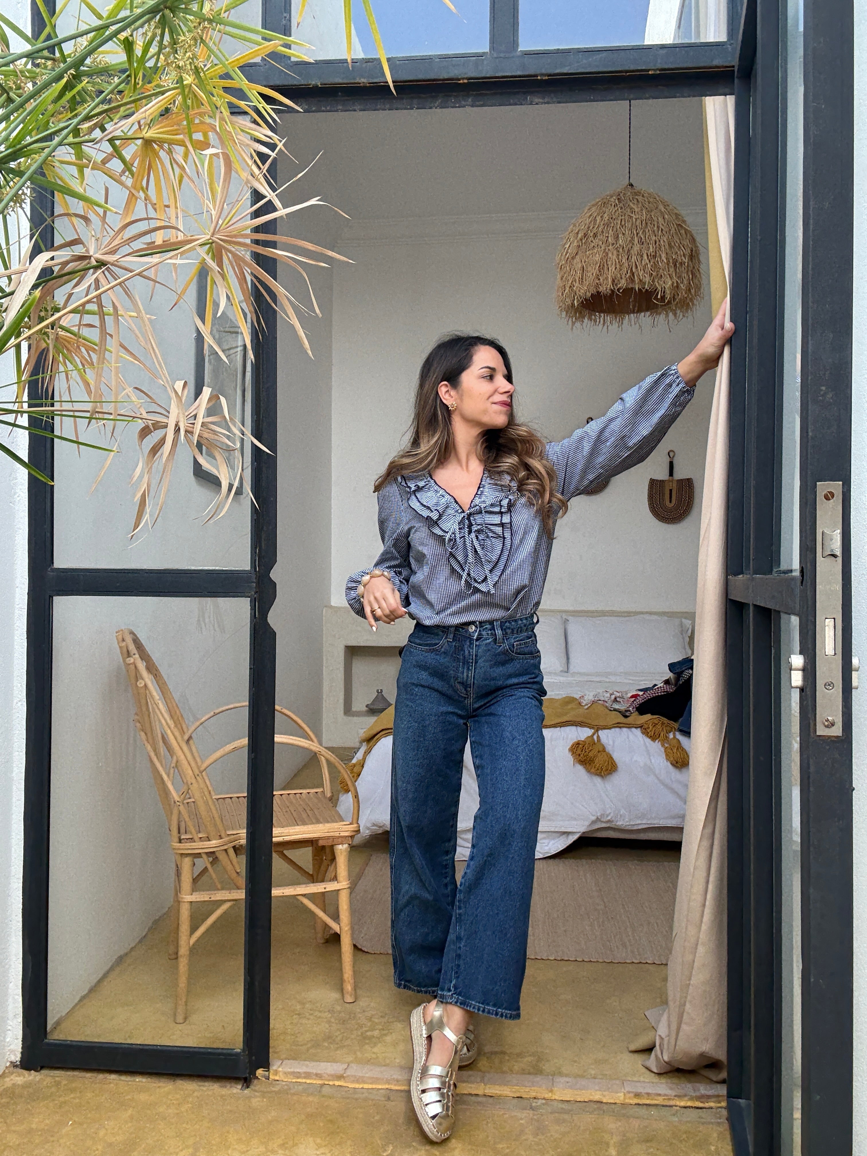 Blusa Stella Vichy Azul Marino