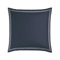 Biarritz - Juego de 2 fundas de almohada - Satén de algodón - Blanco / Azul oscuro