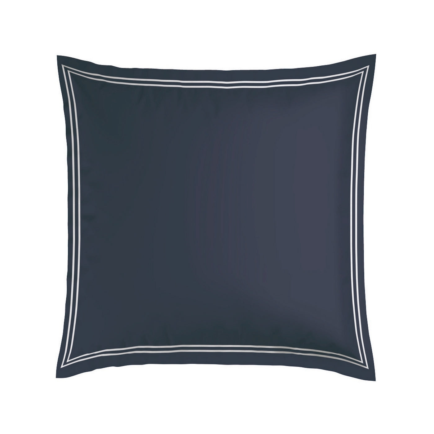 Biarritz - Juego de 2 fundas de almohada - Satén de algodón - Blanco / Azul oscuro