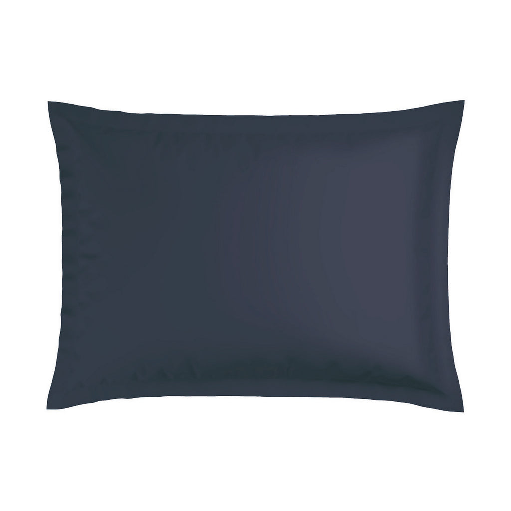 Biarritz - Juego de 2 fundas de almohada - Satén de algodón - Blanco / Azul oscuro