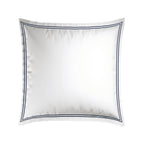 Biarritz - Juego de 2 Fundas de Almohada - Satén de Algodón - Azul Oscuro / Blanco