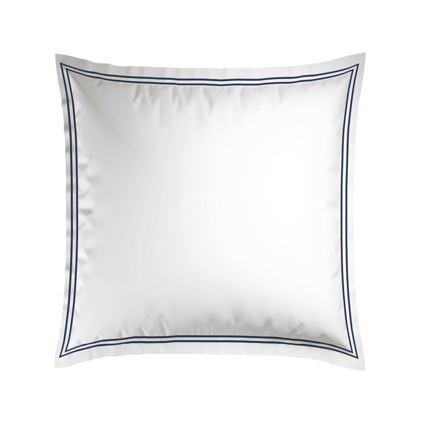 Biarritz - Juego de 2 Fundas de Almohada - Satén de Algodón - Azul Oscuro / Blanco