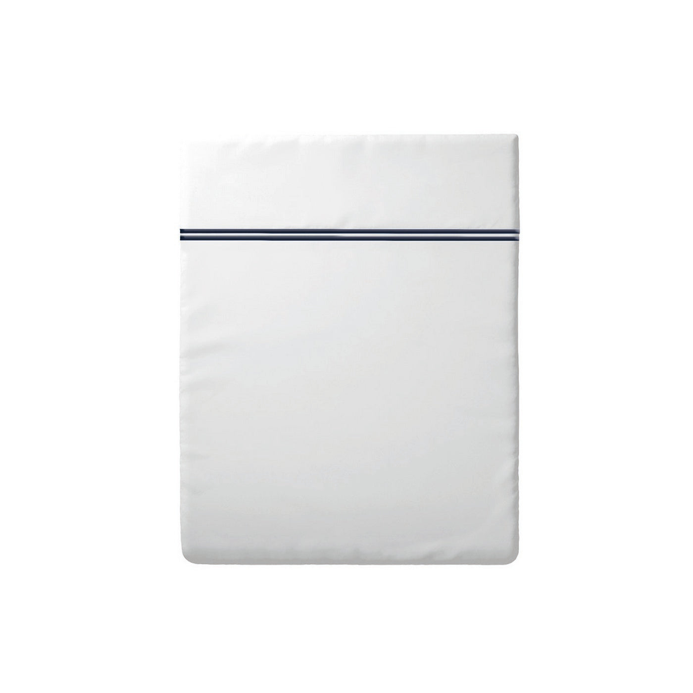 Biarritz - Flat Sheet - Cotton Satin - Dark Blue / White
