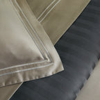 Biarritz - Housse De Couette + 1 Ou 2 Taie(S) D'Oreiller - Satin De Coton - Taupe / Taupe