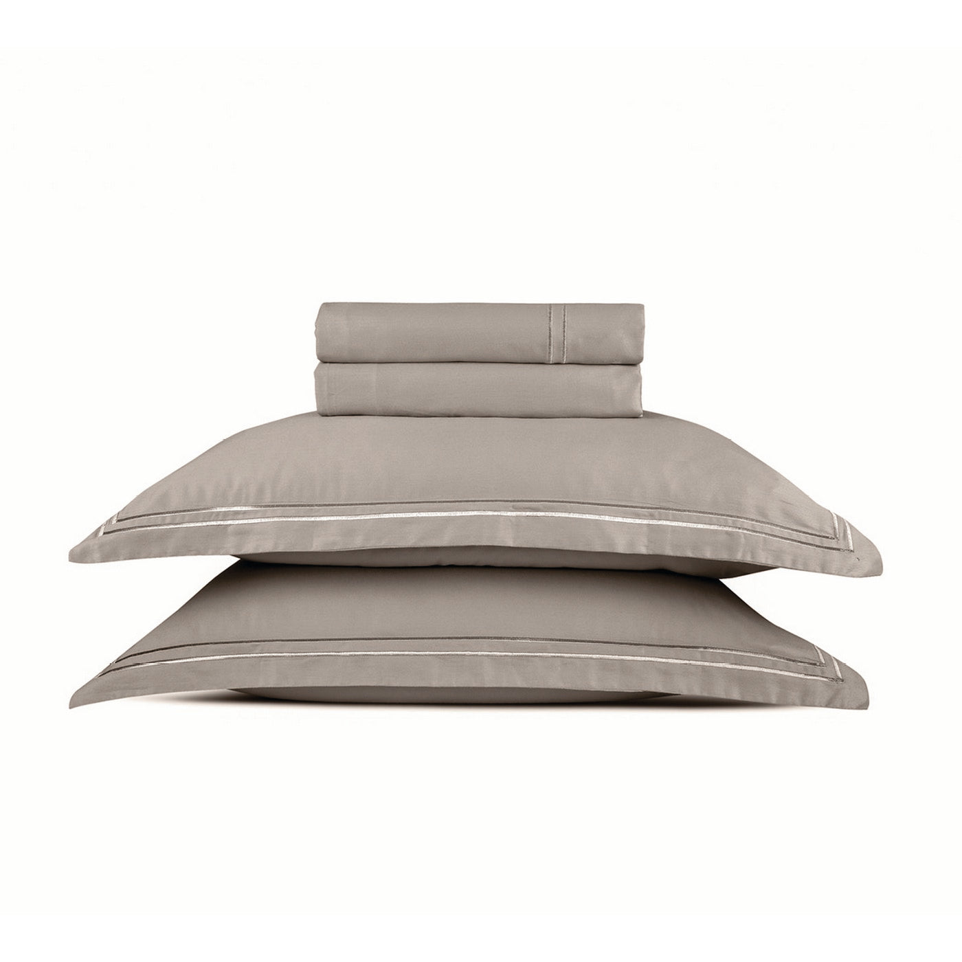 Biarritz - Sheet Set - Cotton Sateen - Taupe / Taupe