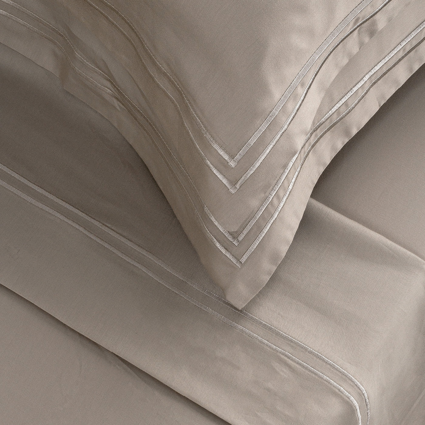 Biarritz - Sheet Set - Cotton Sateen - Taupe / Taupe