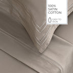 Biarritz - Sheet Set - Cotton Sateen - Taupe / Taupe