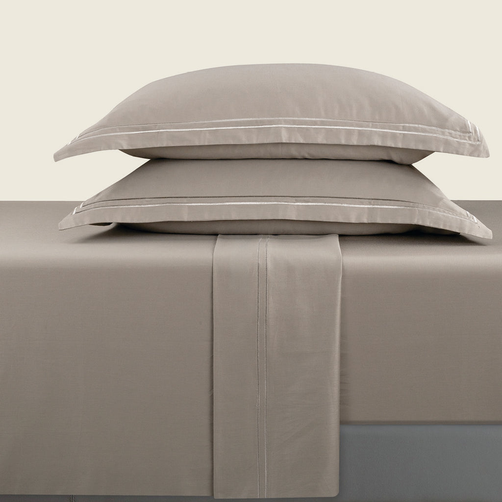 Biarritz - Sheet Set - Cotton Sateen - Taupe / Taupe