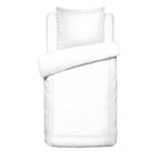 Biarritz - Funda nórdica + 1 o 2 fundas de almohada - Satén de algodón - Blanco / Blanco