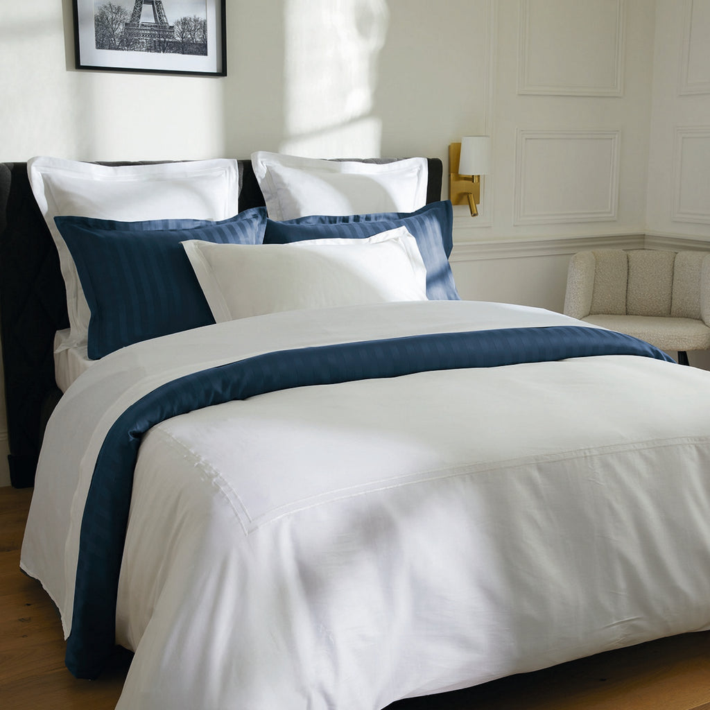 Biarritz - Set Of 2 Pillowcases - Cotton Satin - White / White