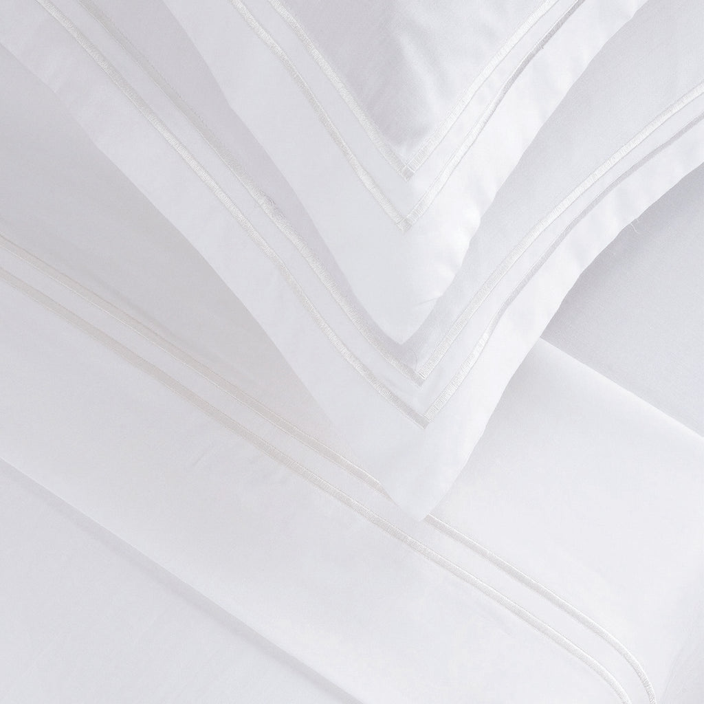 Biarritz - Sheet Set - Cotton Sateen - White / White