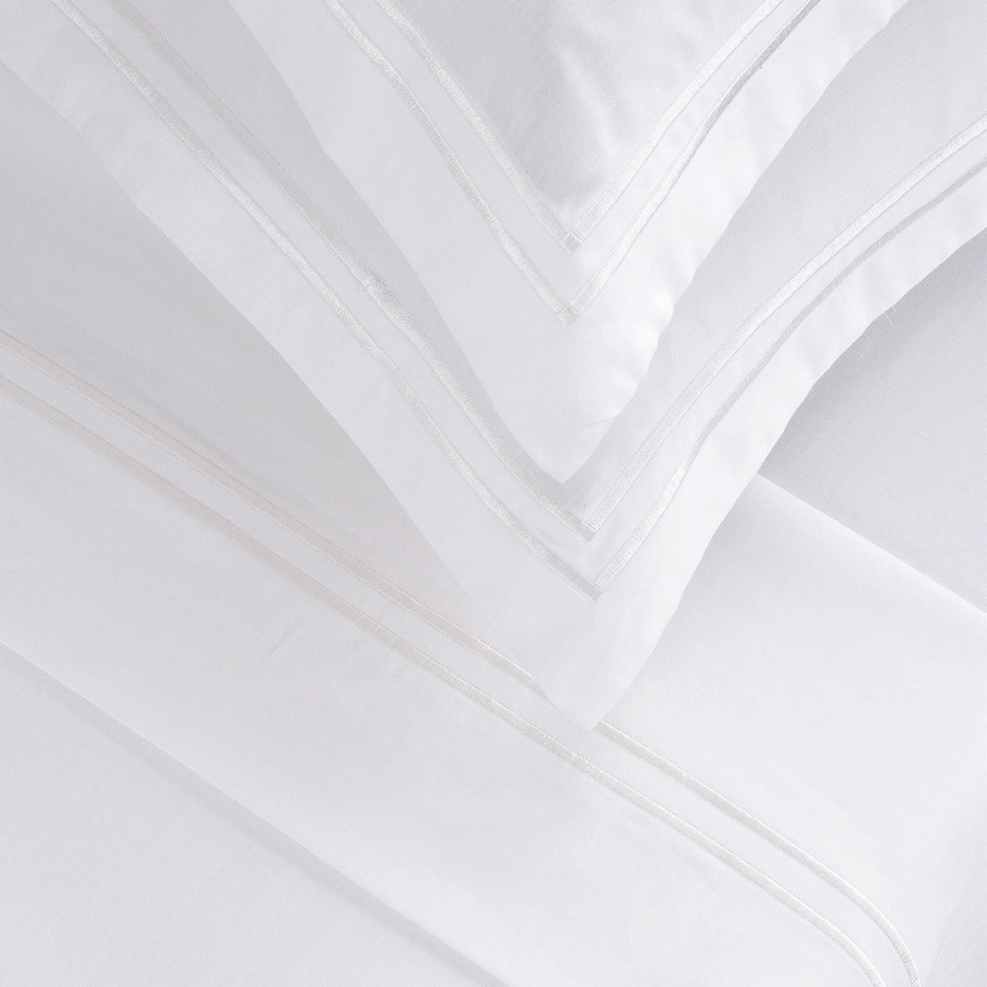 Biarritz - Sheet Set - Cotton Sateen - White / White