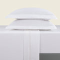 Biarritz - Sheet Set - Cotton Sateen - White / White